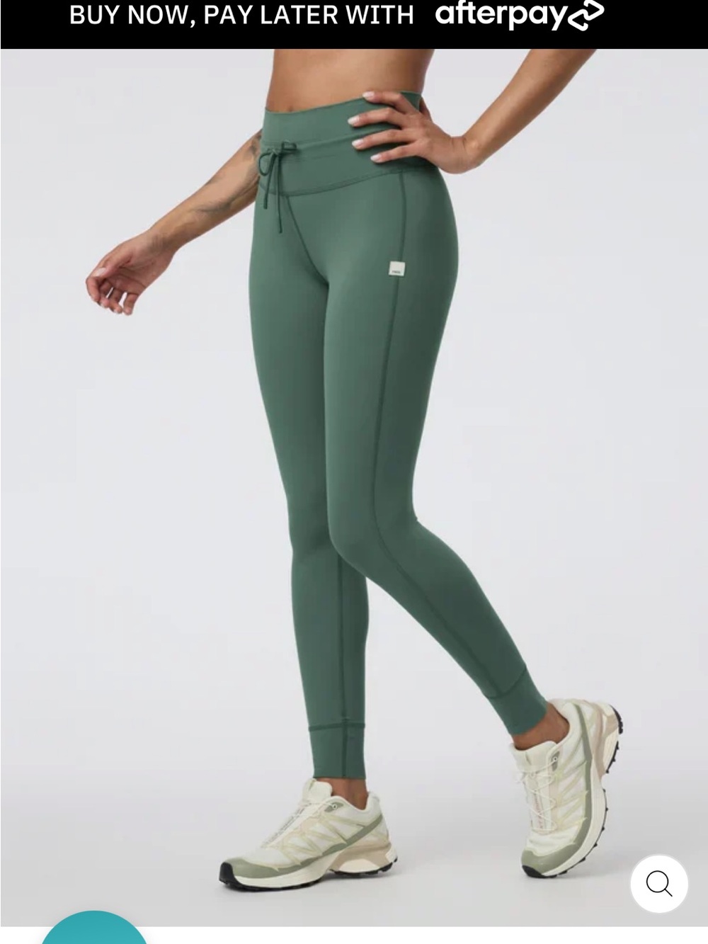 Vuori High-Rise Sage Green Jogger Leggings with Drawstring
